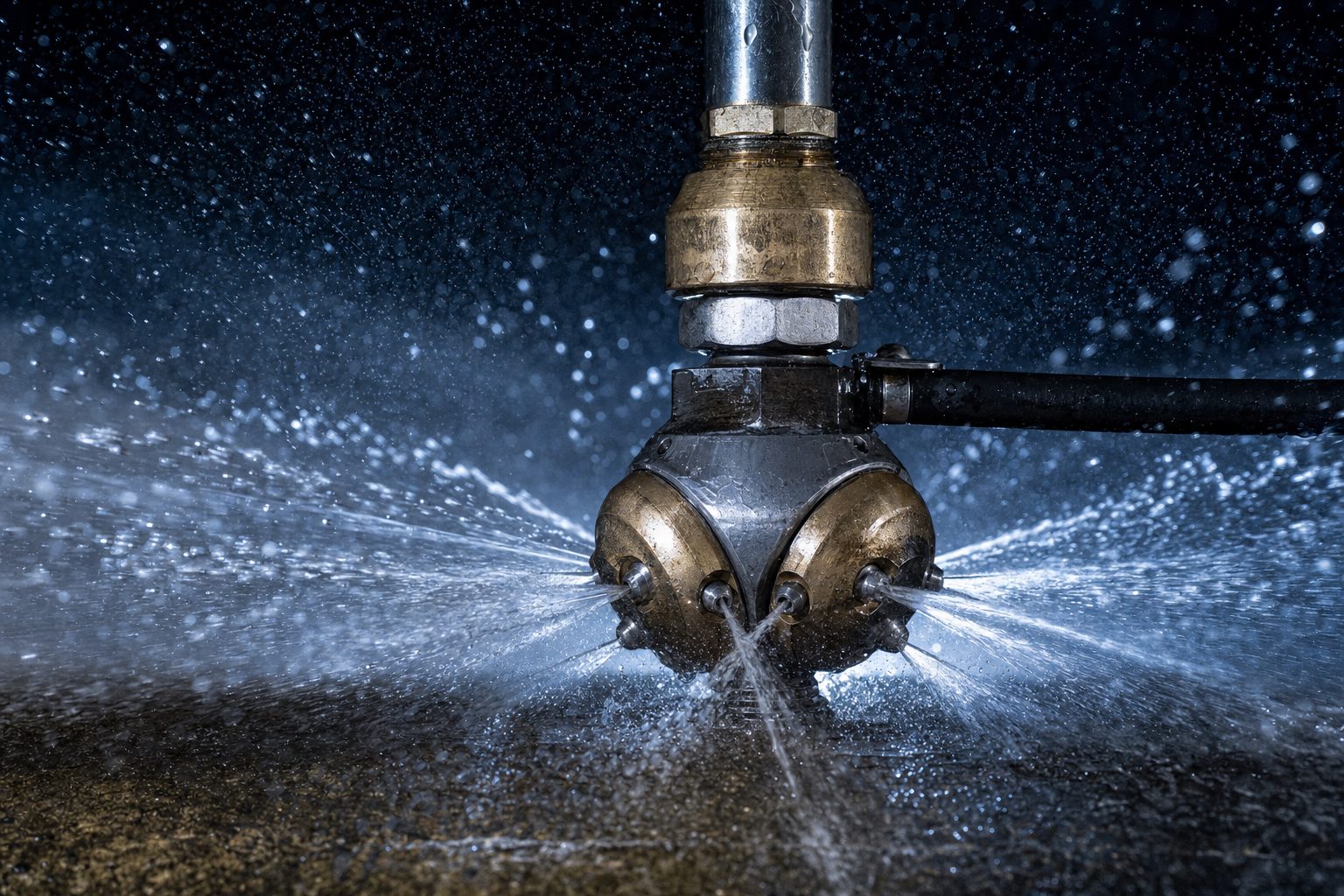 Buse d’hydrocurage rotative projetant de l’eau à haute pression